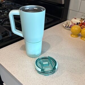 Blue Insulated Coffee Mug with Handle and Lid